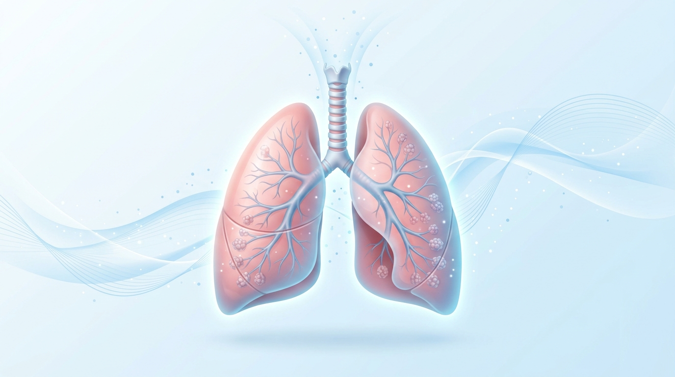 Ilustración educativa de pulmones humanos y salud respiratoria
